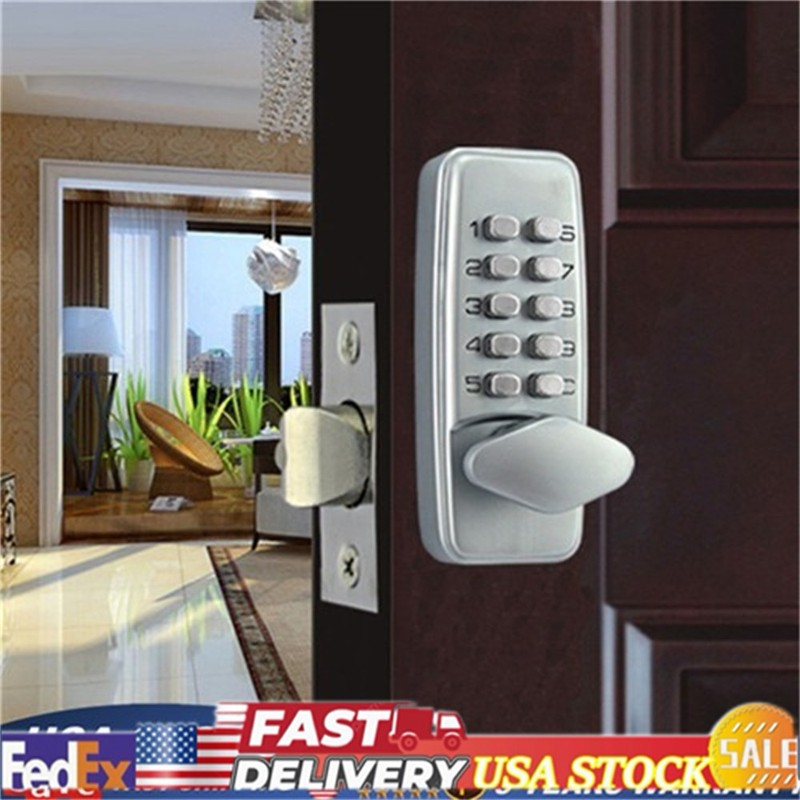 Mechanical Digital Door Lock Keyless Code Combination Deadbolt Lock Full Set USA