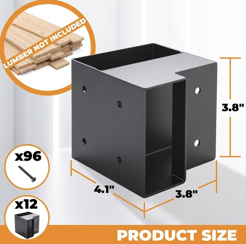 Heavy Duty Workbench Brackets Kit, 12 PCS 3-Way Right Angle Corner Braces for... gallery