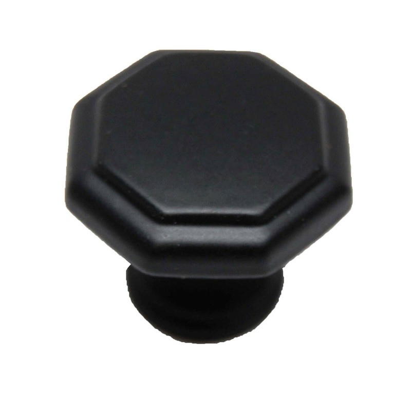QTY 25 KEYSTONE ACCENTS Matte Black 1-1/8″ Octagon Cabinet Knob Pull K392