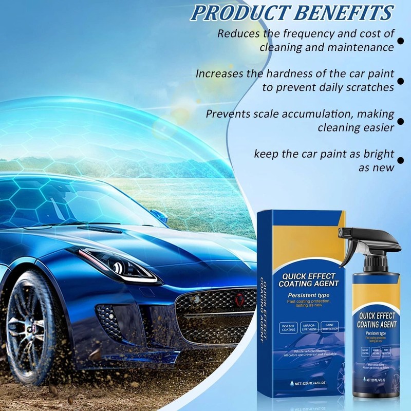 Car Coating Spray,Quick Effect Coating Agent,Car Polish Spray wax Liquid 3x120ml gallery