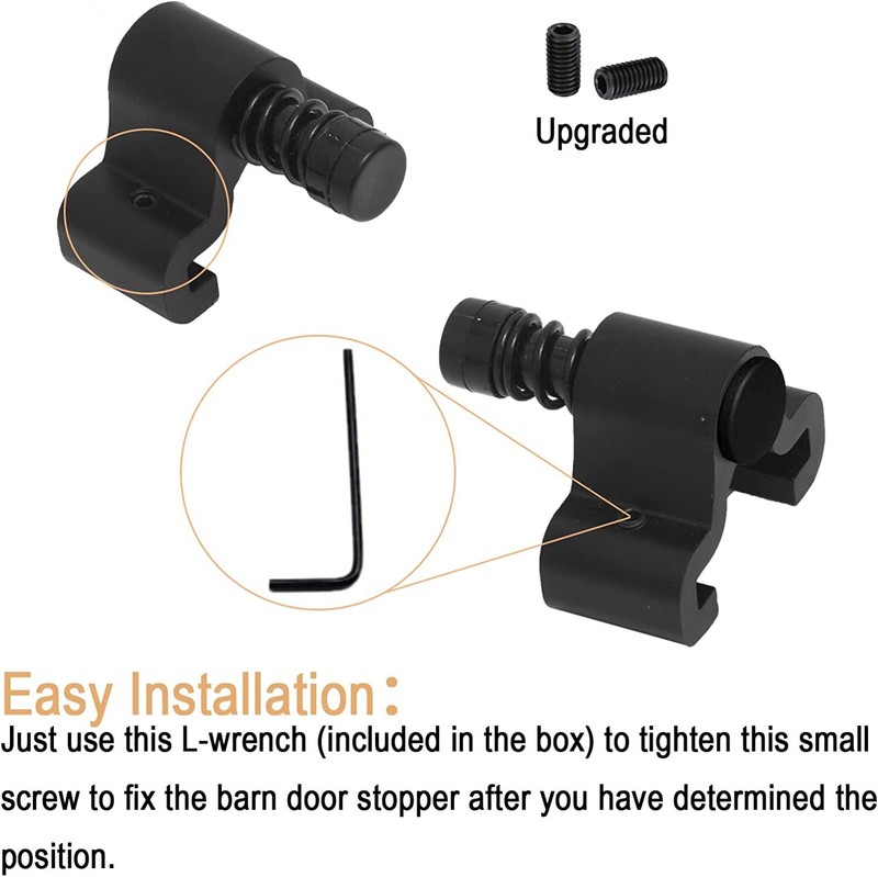 2 PCS Adjustable Spring Barn Door Stopper for 1.57" Width Flat Barn Door Track gallery