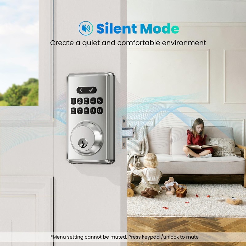 Keyless Entry Door Lock Deadbolt with Keypad, Digital Smart Locks with Code, ... gallery