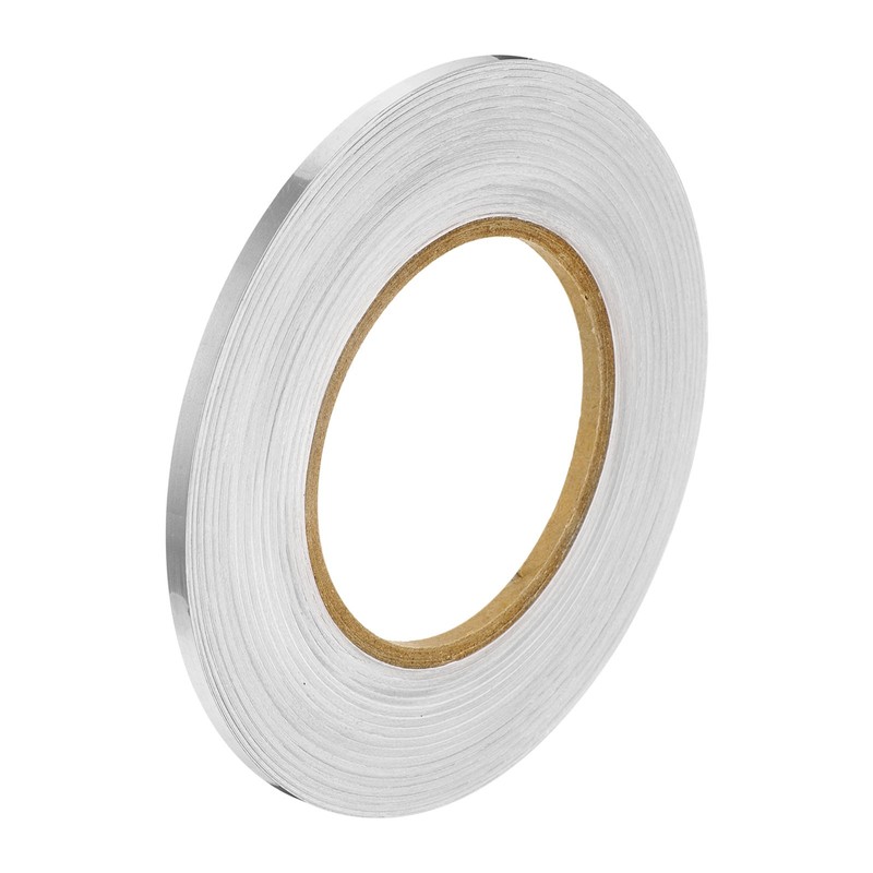 Mirrored PVC Floor Adhesive Paper, Silver Lines 0.2″x164 Ft