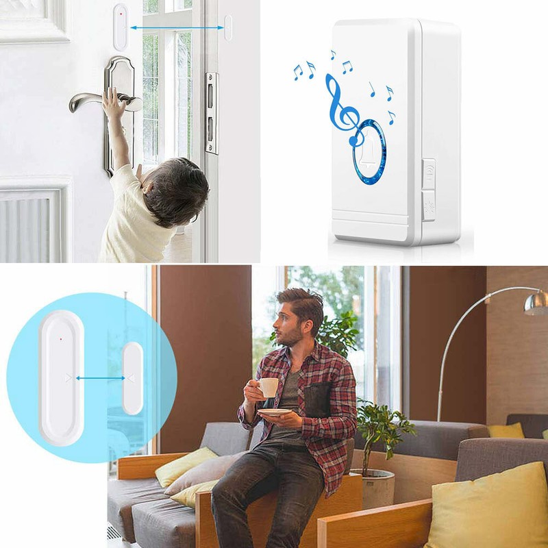 Door Open Sensor Chime 3 Magnetic Sensor Wireless Alarm 48 Chime 1300ft for Home gallery