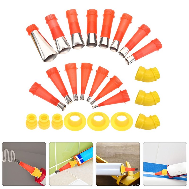Caulking Nozzle Applicator Kit Reusable Finishing Tool Tips Nozzles gallery