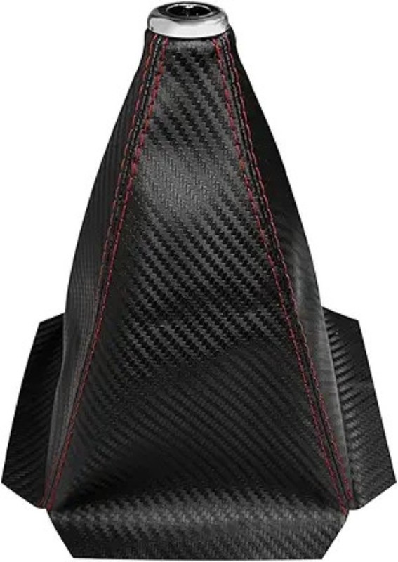 Shift Boot Cover, Gear Shift Knob Dust Protection Bl Color: Red & Carbon Fiber