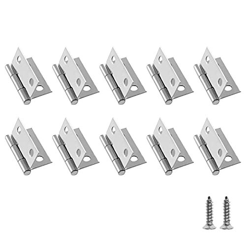 10 Pack 1 Inch Small Folding Hinges for Wooden Jewelry Box DIY Crafts