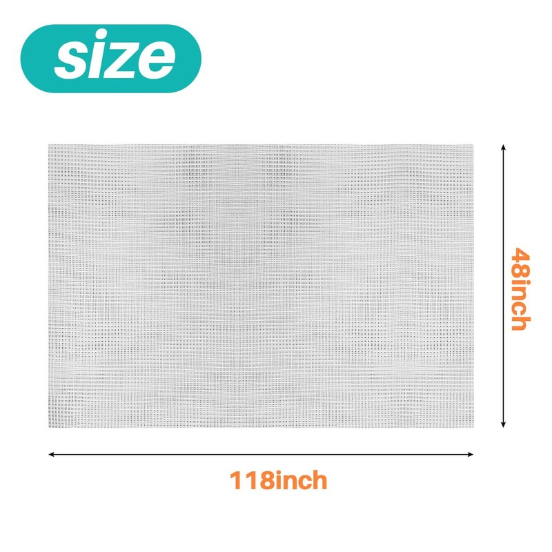 Sukh 48"x118" Window Screen Mesh - Replacement Fiberglass White gallery