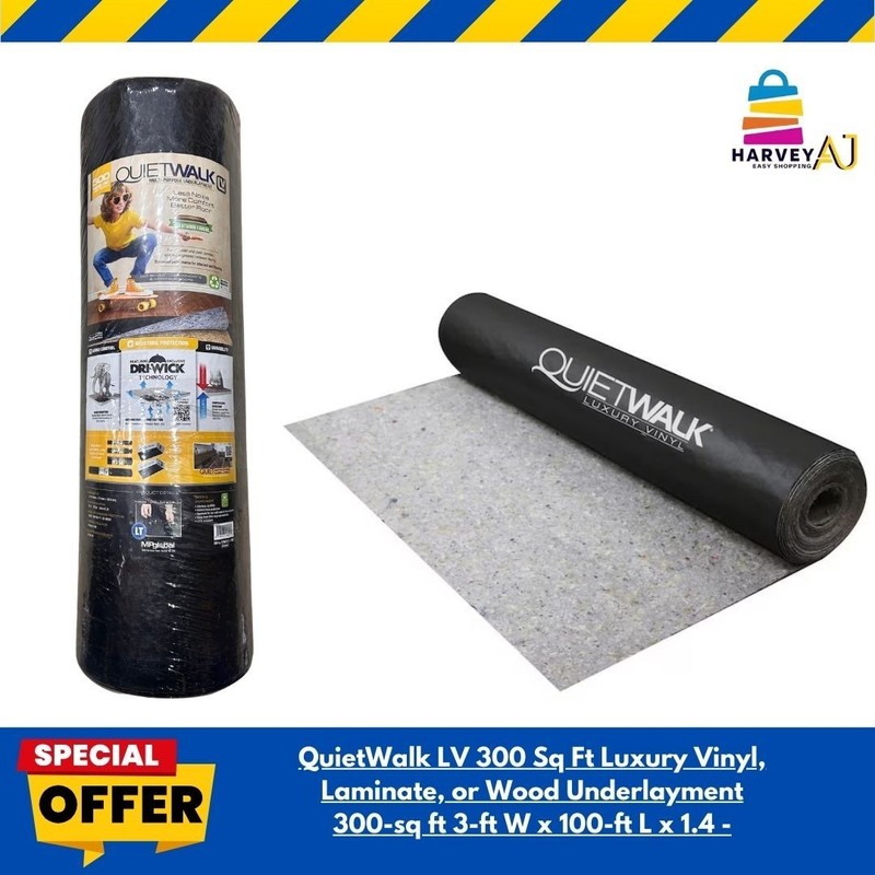QuietWalk LV 300 Sq Ft Luxury Vinyl, Laminate, or Wood Underlayment