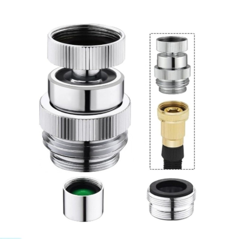 Copper Aerator Attachment Dual Thread Sink Tap to Garden Hose Swivel Connector gallery