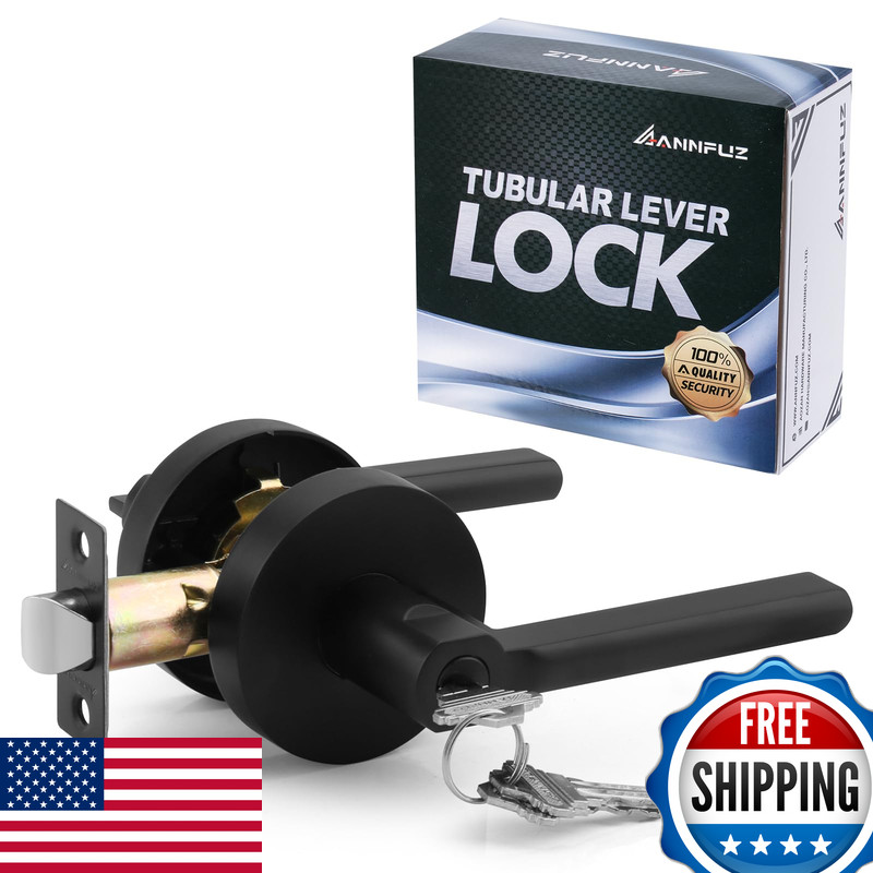 Annfuz Solid Zinc Alloy Keyed Door Handle Key Reversible For Interior Exterior