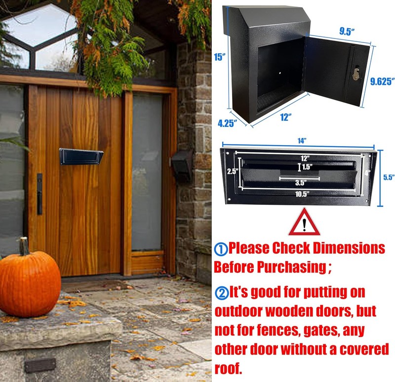 Locking Door Mounted Mailbox Rear Access Heavy Duty Galvanized gallery