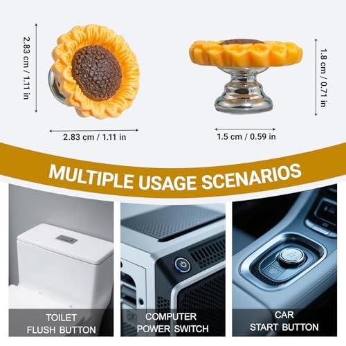 Push Start Button Cover - Sunflower Resin Engine Start Stop Cover, Sunflower gallery