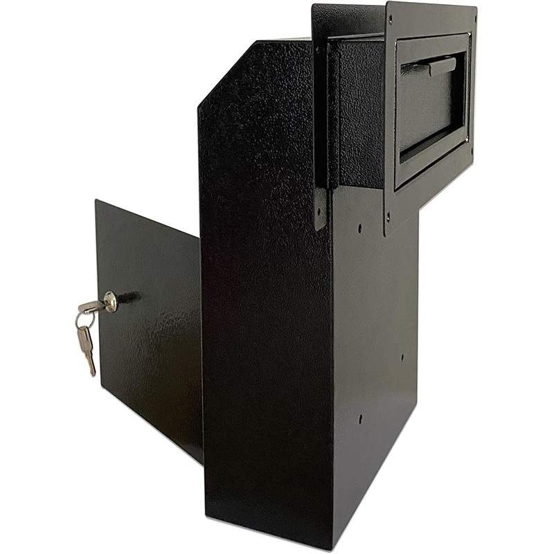 Lockable Door Mounted Mail Drop Box Secure Storage Mail Checks Documents New