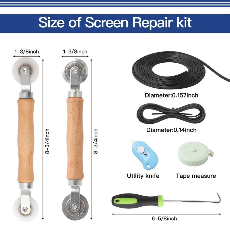 Window Screen Door Repair Kit Include Window Screens Mesh 48"x118" with All Tool gallery