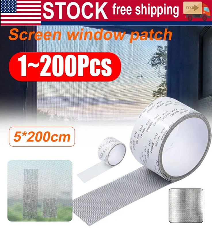 Screen Patch Repair Kit Window Repair Tape Fiberglass Covering Mesh Tool 5*200cm