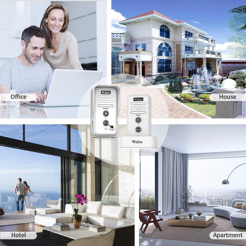 Wuloo 1/2Mile Range Wireless Doorbell Intercoms Rechargeable for Home & Garden gallery