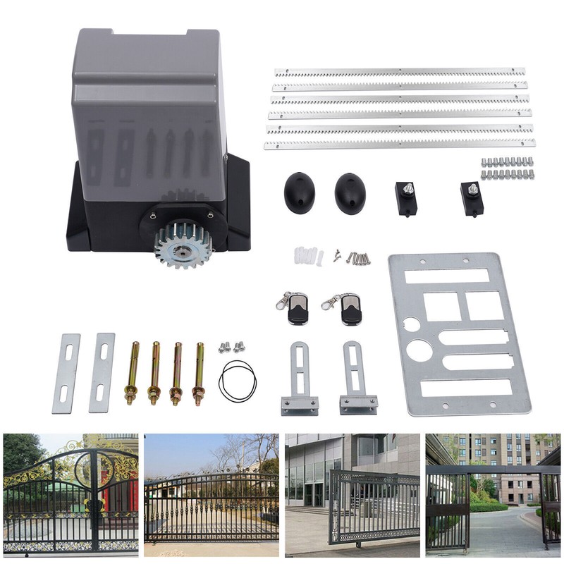 1800kg Automatic Electric Sliding Gate Opener Motor Operator 2 Remote 6x1M Rack