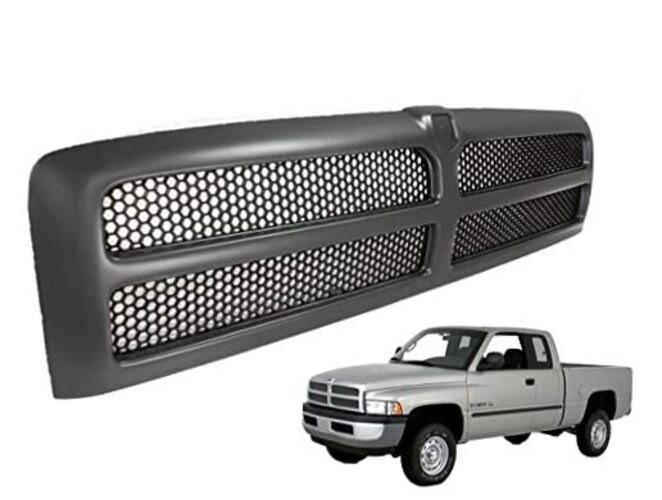 Front Grille Assembly Compatible With Dodge Ram 1500 Grill 1994-2002 / Black