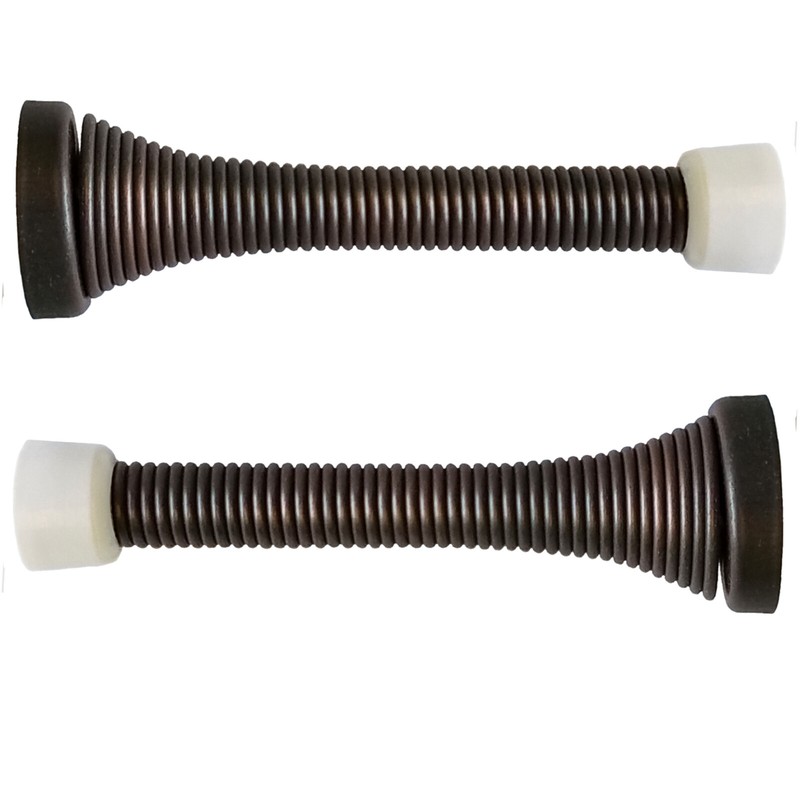 2 Pack Flexible Spring Baseboard Doorstop 3 1/4" Bronze No Mark Stopper BH2006BZ