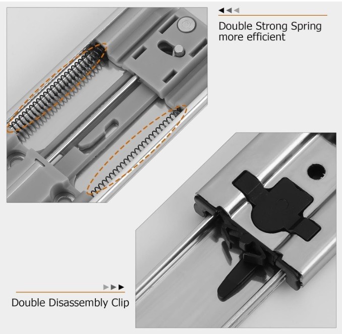 22 Inch Soft Close Drawer Slides Full Extension Cabinet Slides 6 Pairs - NEW gallery