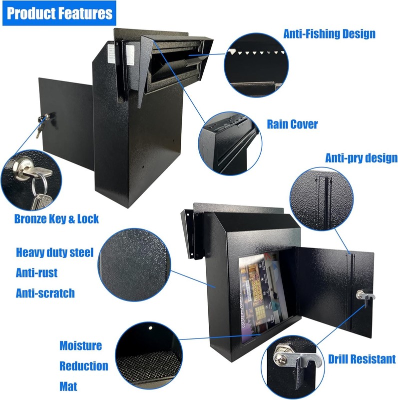 Locking Door Mounted Mailbox Rear Access Heavy Duty Galvanized gallery