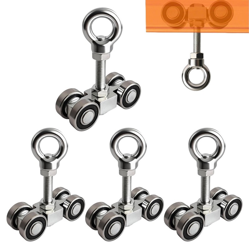 4 PCS 4Wheel Silent Trolley Assembly Rollers 15/8 Inch Strut Channel M10
