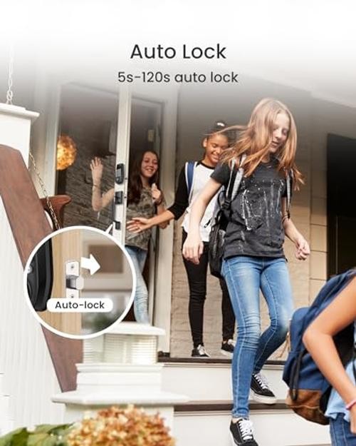 C100 Plus Smart Lock, Built-in WiFi Keyless Entry Black Deadbolt Built-in WiFi gallery