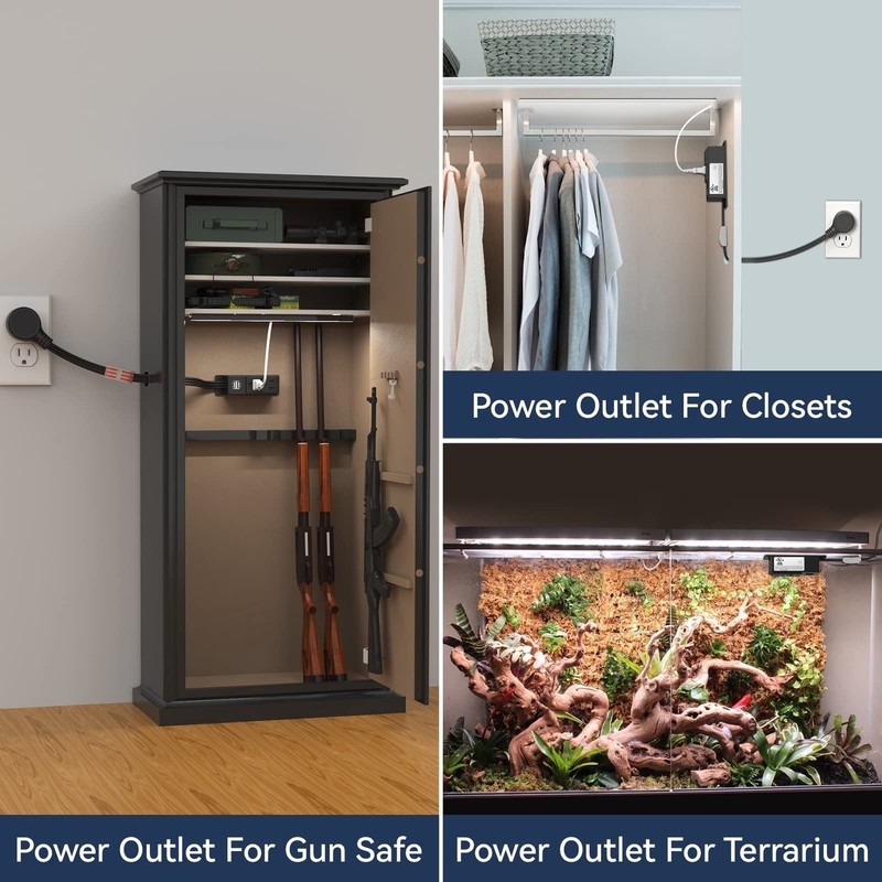 Gun Safe Accessory Electrical Power Outlet Kit Black, Wall Mountable Socket S... gallery