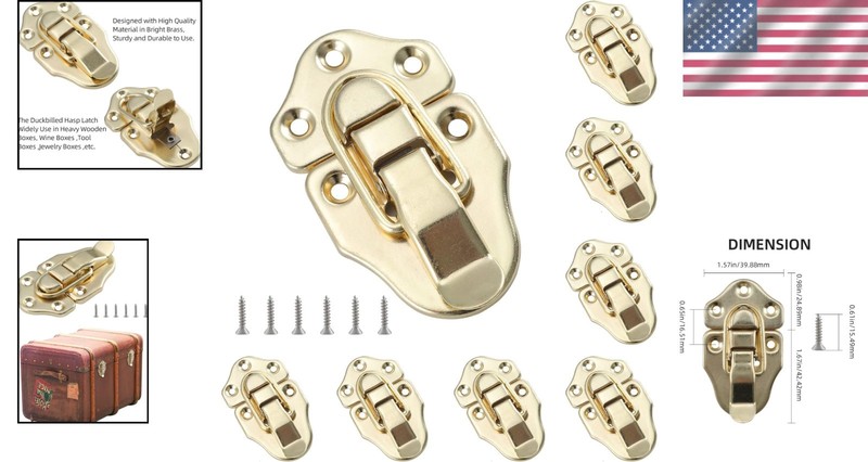 High-Quality Iron Duckbilled Toggle Latches - 8 Pack for Wooden Cases gallery