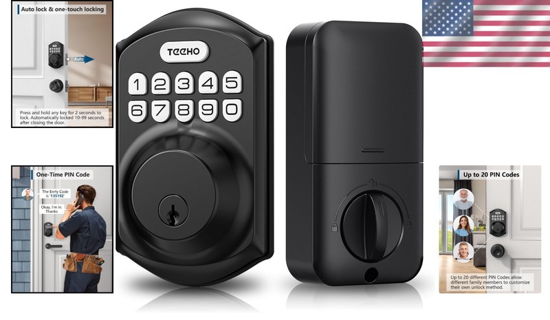Weatherproof Keyless Entry Deadbolt Lock - Easy Installation & Smart Features gallery