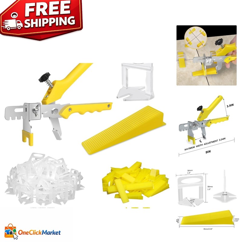 Professional Tile Tools Set: 300 Spacers, 100 Wedges & Plier for Flawless Finish
