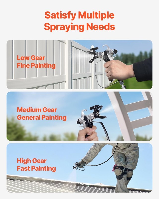 Stand Airless Paint Sprayer, 650W High Efficiency Airless Sprayer, 3000PSI El... gallery