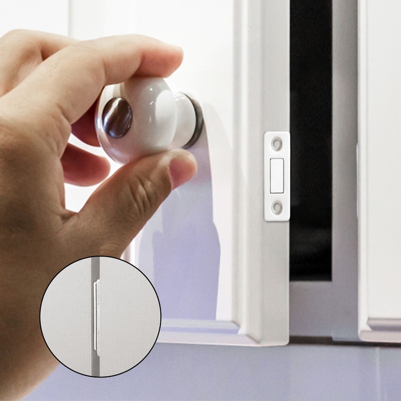 10 Sets Ultra-thin Invisible Punch-Free Magnetic Door Cabinet Closer Stoppers US gallery