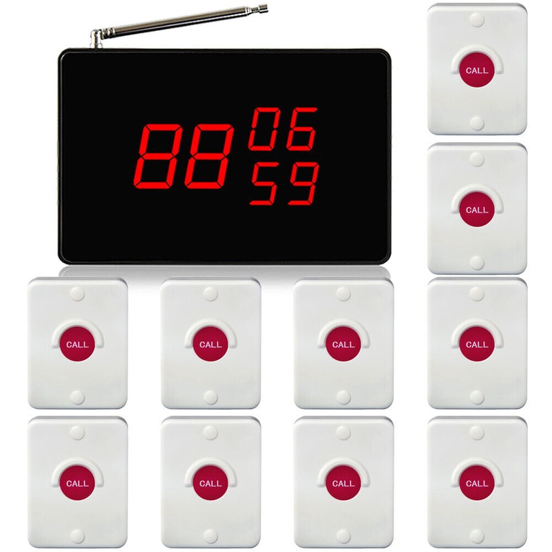 Wireless Calling Button Buzzer Pager Restaurant Paging System For Bar Clinic