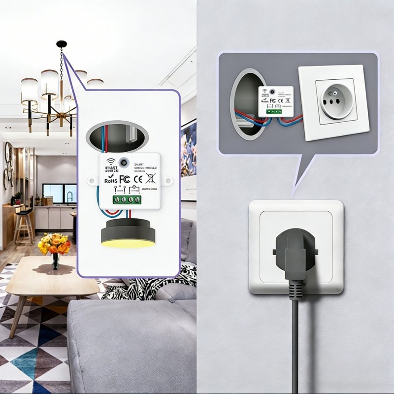 Wireless Smart Light Switch Without Neutral RF 433Mhz Mini Receiver Moudle 220V gallery