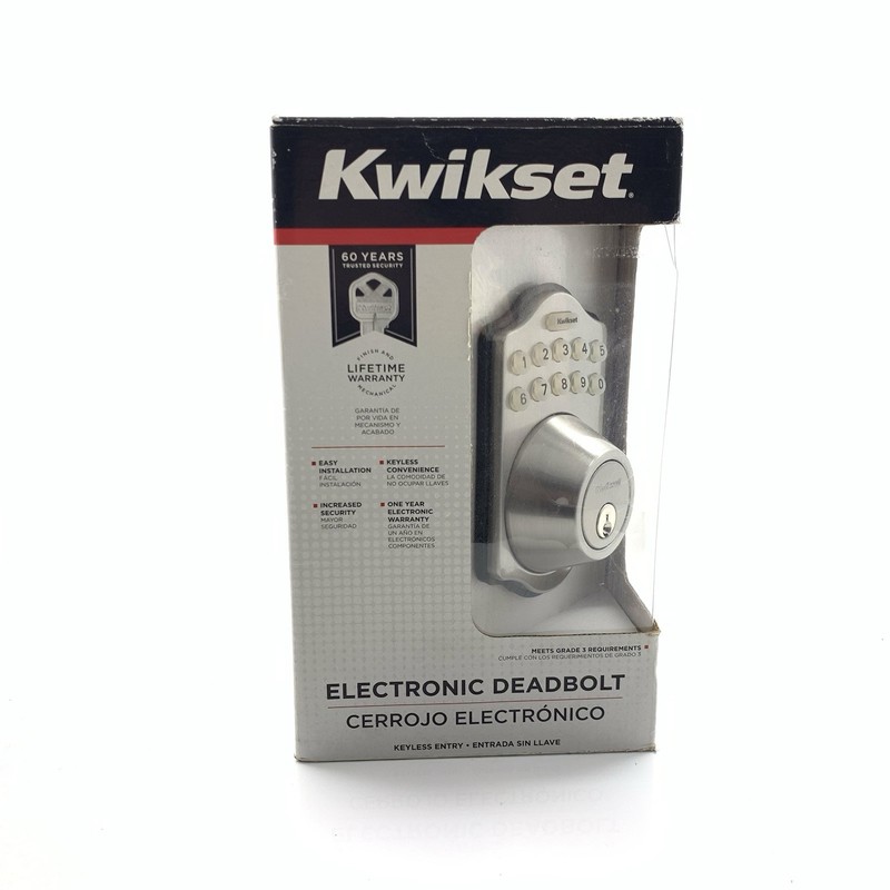 Kwikset Keyless Electronic Deadbolt Satin Nickel 264TRL15 Open Box Complete