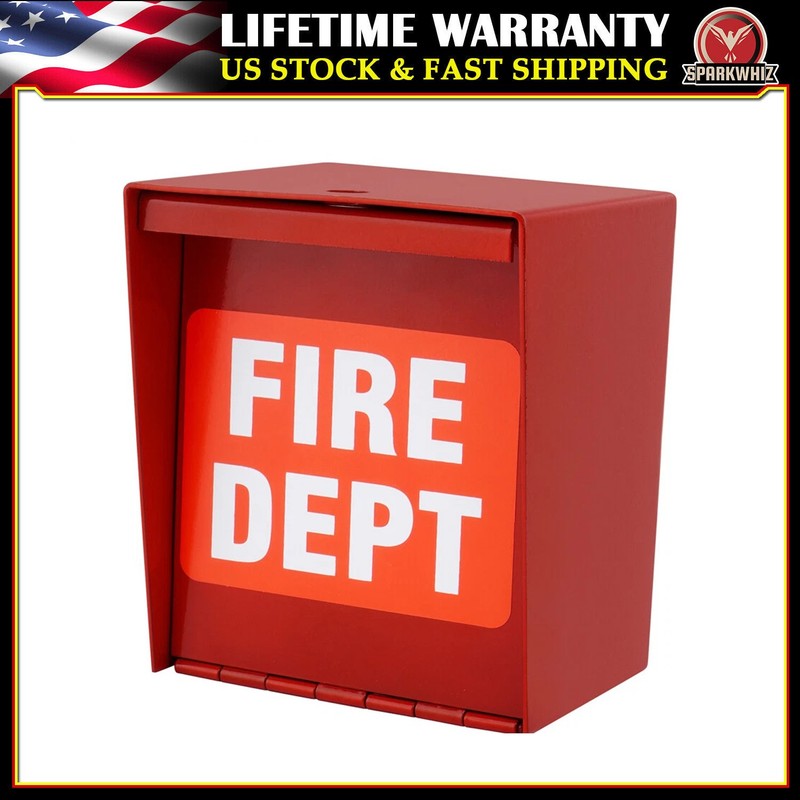 1X Fire Department Lock Box With Lock Hole Alloy Steel ‎Home Office Wall Mounted