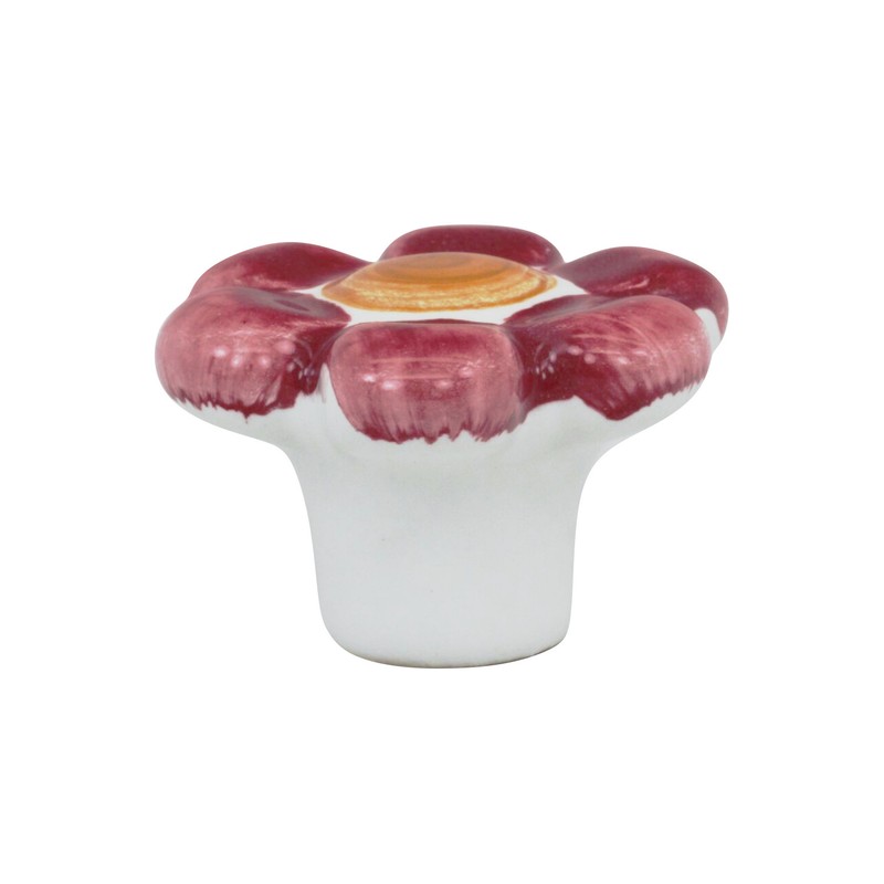 Red Pastel Flower Child Ceramic 1-9/16″ Kitchen Cabinet Knob ROKK60140RF