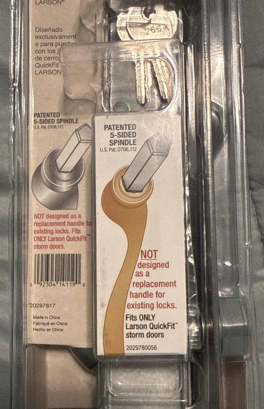 Larson 20297817 QuickFit Storm Door Curved Brushed Nickel Handle Set New Sealed gallery