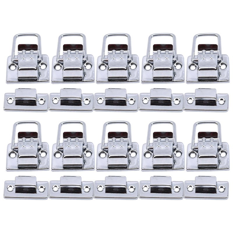 Lever Latch 10 Pieces Chrome Finish 4.5 x 3cm for Chest Box Travel Suitcase