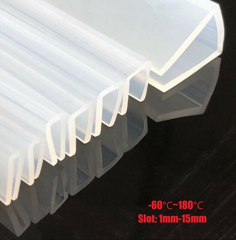 Silicone Rubber U-Shape Sealing Strip U Channel Edging Trim Seal Slot: 1mm-15mm