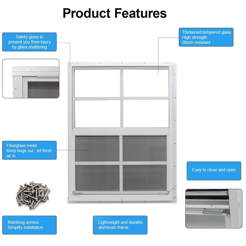 Traditional Style Flush Mount Window, 2 Pack