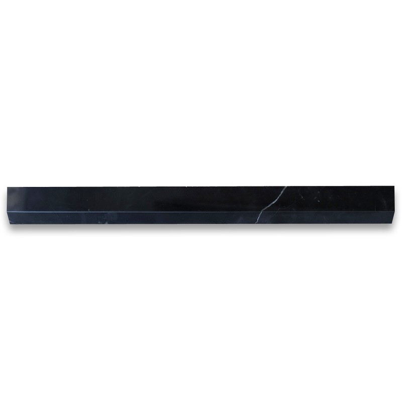 N19P Nero Marquina Black Marble Beveled Pencil Edging Trim Molding Polished