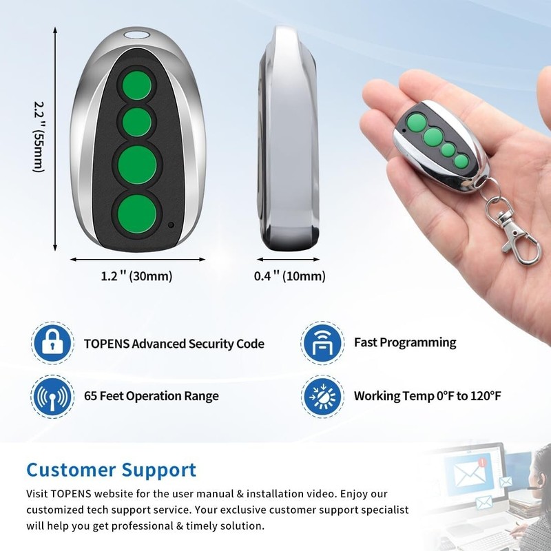 Secure Your Home with M12 Remote Control for Swing & Sliding Gates - 2-Pack gallery