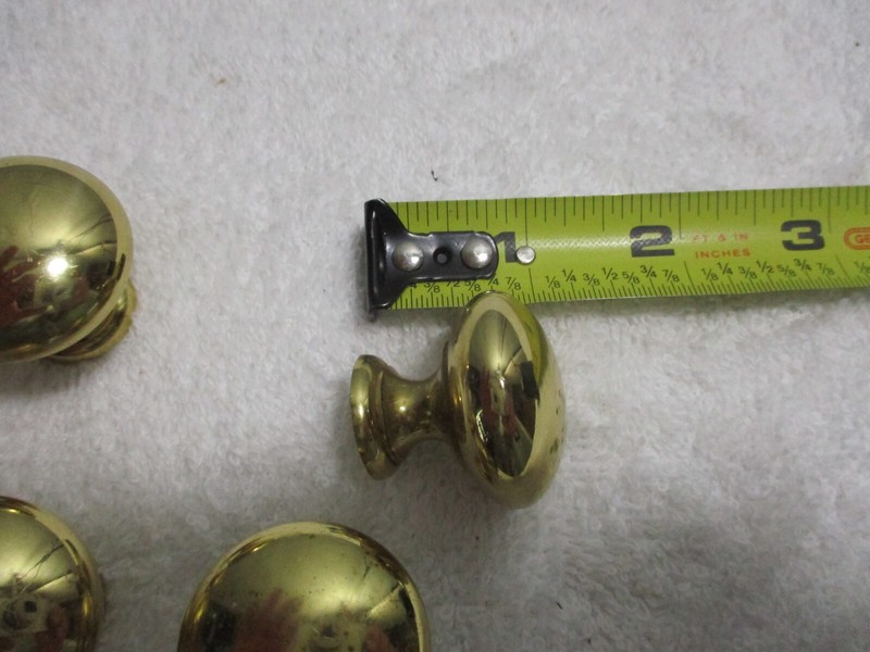 Solid Brass Heavy Cabinet Drawer Knobs Pulls Gold Tone With Screws Lot of 6 gallery