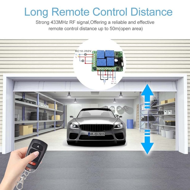 433MHz Universal Wireless Remote Control Switch DC 12V 4CH Relay Transmitter gallery