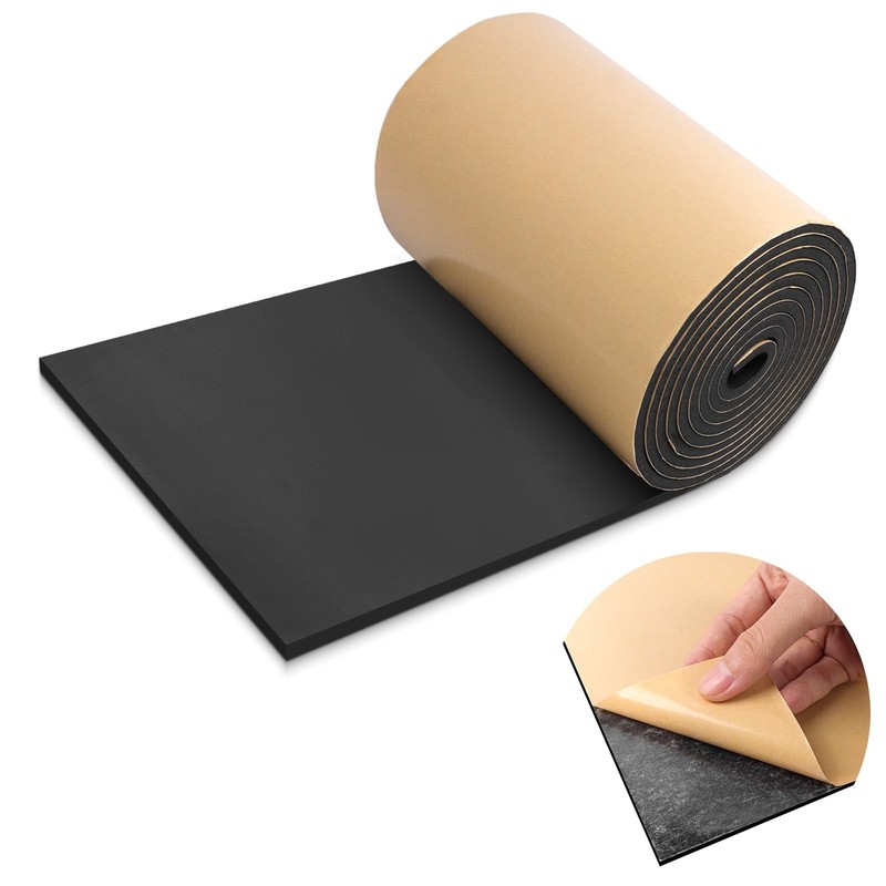 Sponge Neoprene Foam Padding Rubber Sheet Adhesive 1/4x12x59 In Roll Black
