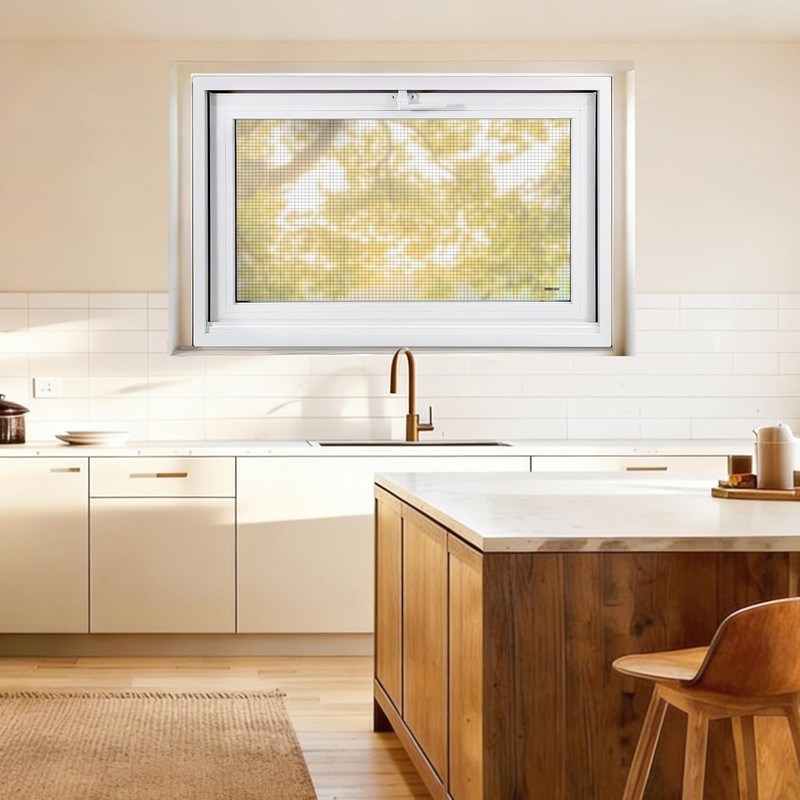 Vinyl Basement Hopper Window White Double Pane Glass 32" x 22" gallery
