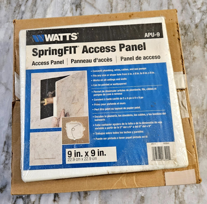 WATTS #APU-9 SpringFIT ceiling/wall 9″ x 9″ ACCESS PANEL new in shrinkwrap